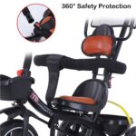 🚲👶 Triçikletë për Fëmijë 4-në-1 me Dorezë për Prind, Tendë Dielli dhe Rrota të Qëndrueshme (1-5 Vjeç) - Figura 3