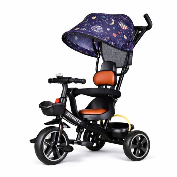 🚲👶 Triçikletë për Fëmijë 4-në-1 me Dorezë për Prind, Tendë Dielli dhe Rrota të Qëndrueshme (1-5 Vjeç)