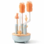 Set Furçash Silikoni për Shishe Bebesh - 360° Rrotulluese