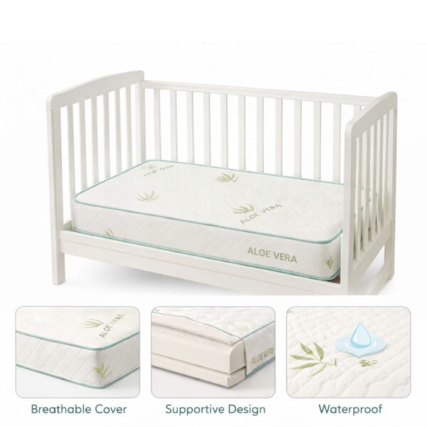 🛏️ Dyshek për Bebë “Aloe Vera” 120 × 60 cm