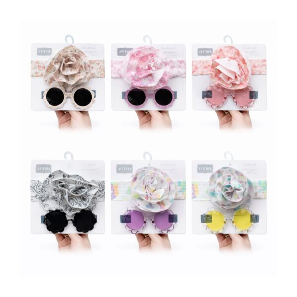 🎀🕶️ Set për Vajza (Shirit Koke + Syze Dielli)