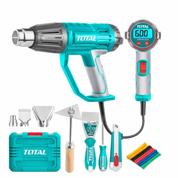 TOTAL Heat Gun 2000W – Pistoletë ajri të nxehtë me dy nivele temperature për ngrohje, tharje dhe heqje boje**