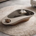 Tavolinë kafeje për dhomën e ndenjes, shtëpinë, dritë, luks, ndjenjë të lartë (140x80)