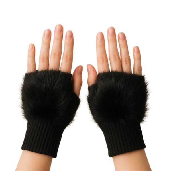 Doreza të Zeza Elegante me Gëzof Luksoz