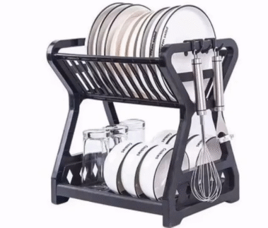 Raft Organizues për Enët e Kuzhinës me Dy Nivele