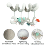 Mbështjellëse e varur nga pelushi spirale rreth karrocës, shtratit dhe autokarrikës - Image 2