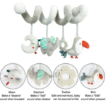 Mbështjellëse e varur nga pelushi spirale rreth karrocës, shtratit dhe autokarrikës - Image 4