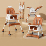 Karrige e Lartë për Ushqimin e Fëmijëve - Shumëfunksionale & e Palosshme - Figura 2