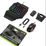 4 në 1 Mobile Game Combo Pack – Tastierë, Maus & Aksesorë për Gaming
