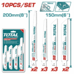 TOTAL Reciprocating Saw Blade Set 10 Copë