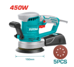 TOTAL Orbital Sander 450W – Makineri profesionale për lëmim 150mm me 5 disqe dhe sistem mbledhjeje pluhuri - Figura 2