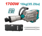 TOTAL 1700W – Çekiç elektrik industrial 16kg me fuqi 50J dhe sistem SDS-HEX për prishje betoni dhe gurësh - Figura 2