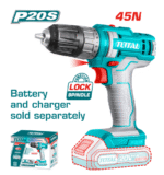 stërvitëse/vidhosëse pa kabllo TOTAL P20S 20V Cordless Drill Driver – 45N·, 2-Speed Lock Spindle LED Light - Figura 2