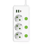 gjatues rryme / shumëfish prizash me 3 priza dhe porta USB për karikim