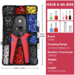 Set pincash për krimpim ferrulash HSC8 6-6A me 1200 terminale (0.25–6 mm²)