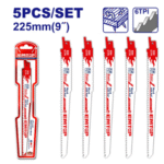 Set 5 copë sharrash për sharrë reciproke (225mm / 9") – për dru