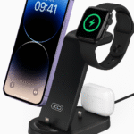 XO WX035 3in1 Wireless Charging Stand with Lightning Connectors Black