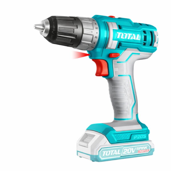 TOTAL P20S 20V Cordless Drill Driver – 45Nm 2-Speed Lock Spindle Function (Battery & Charger Sold Separately)