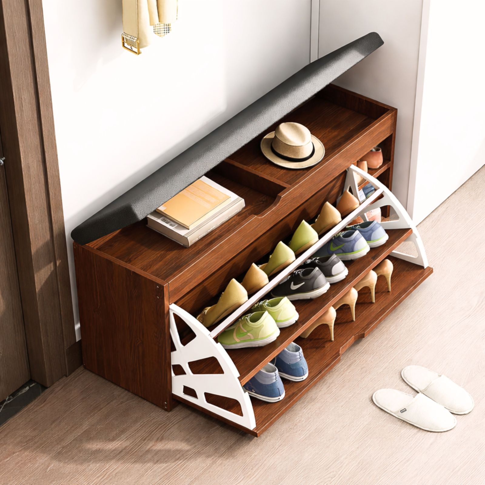 Kitra Store, Product Feature Image Feb 9 - 2026-02-11T123355.493 Bankë Multifunksionale për Hyrje - Ulje Rehatshme & Organizim i Mençur - Figura 1