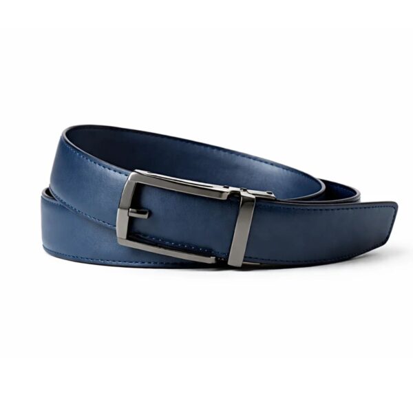 💙 Stil modern që bie në sy - Rrip Elegant Blu prej Lëkure me Kapëse Automatike