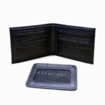 Portofol Klasik i Zi prej Lëkure për Meshkuj me Mbajtëse Kartash - Figura 2