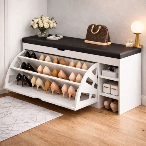 Bankë Moderne me Hapësirë Magazinimi – Komfort & Organizim në Një Mobil 🪑👟✨