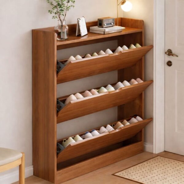 Kabinet Druri për Organizim - Dizajn Vertikal & Elegancë Natyrale 🌿👟