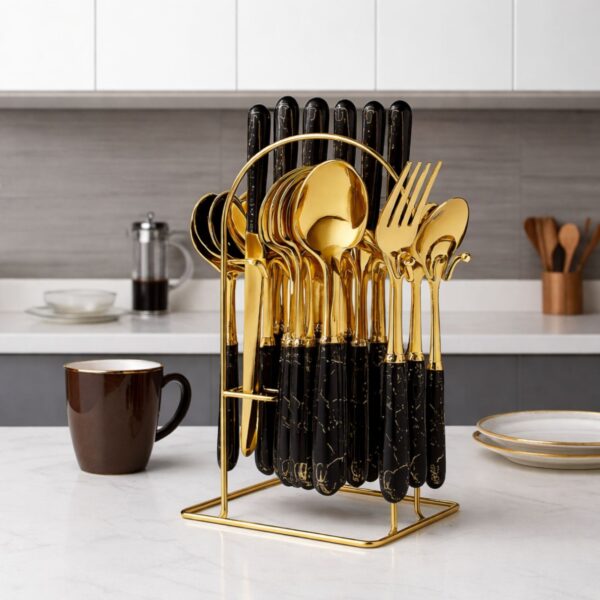 Set Takëmesh Luksoze Gold & Black 🍽️✨
