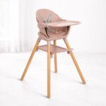 Karrige Ushqimi Woody 6 në 1 me Këmbë Druri - Moderne & Multifunksionale