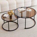 Set Tavolinash Moderne me Xham të Tymosur  Elegancë & Funksionalitet për Çdo Ambient ✨