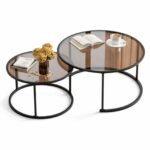 Set Tavolinash Moderne me Xham të Tymosur  Elegancë & Funksionalitet për Çdo Ambient ✨ - Figura 2