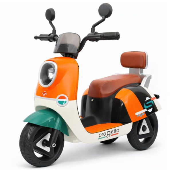 🛵🍊 VESPA Motorcycle 6V - Vintage Style (Orange, Me drita & muzikë)