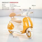 🛵💛 Baybee Vintage Electric Scooter 6V - Ride On për Fëmijë (Yellow Edition) - Figura 3