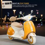 🛵💛 Baybee Vintage Electric Scooter 6V - Ride On për Fëmijë (Yellow Edition) - Figura 2