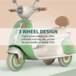 🛵💚 Vintage Vespa Electric Scooter - Rechargeable 12V (Green Edition) - Figura 2