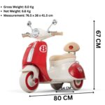 🛵❤️ Vintage Electric Ride-On Scooter për Fëmijë - Red Edition (3-Wheel, Music & LED) - Figura 2