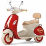🛵❤️ Vintage Electric Ride-On Scooter për Fëmijë - Red Edition (3-Wheel, Music & LED)
