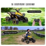🟡🏎️ ATV Elektrik për Fëmijë 12V 4x4 - Kids RideOn Quad me Telekomandë (Yellow / Red) - Figura 4