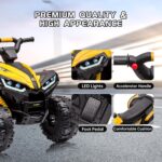🟡🏎️ ATV Elektrik për Fëmijë 12V 4x4 - Kids RideOn Quad me Telekomandë (Yellow / Red) - Figura 2