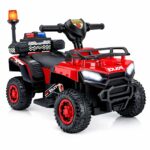 🚓 MotorGenic ATV Policie Elektrik 6V për Fëmijë - 4 Rrota me Drita LED & Tinguj Realistë (RED)