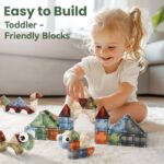 🧲🧱 iPlay, iLearn Magnetic Blocks - Set Ndërtimi Magnetik 62 Copë (STEM Edukativ) - Figura 4