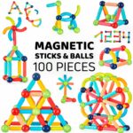 🧲🌈 Magnetic Sticks & Balls Set - 100 Pjesë (STEM Construction Toy)