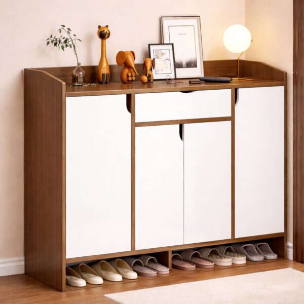 🪵 Raft për Këpucë me Dizajn Rustik - Dollap Organizues për Hyrje 🏡