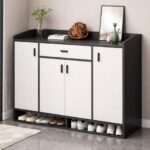 🖤 Dollap Modern për Këpucë me Sirtar & Dyer - Organizues për Hyrje (120×30×80 cm)