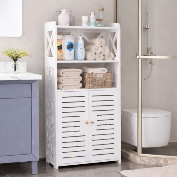 🚿 Dollap Organizues për Banjo me Raft & Dy Dyer - Rezistent ndaj Lagështisë (40×25×90 cm)