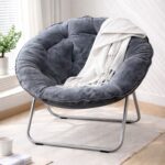 🪑 Karrige Moderne Relax - Saucer Chair me Lesh Artificial (Foldable, Grey)