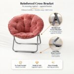 🪑 Karrige Moderne Relax - Saucer Chair me Lesh Artificial (Foldable, Grey) - Figura 2