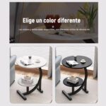 🪑 Tavolinë Anësore Rrethore 2 Nivele - Coffee Table Moderne me Raft (40×40×60 cm) - Figura 5