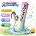 🥊 Thes Punching për Fëmijë - Inflatable Boxing Bag me Pompë (Rozë) - Figura 2