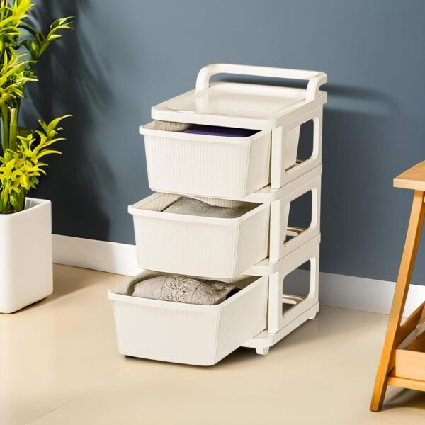 🗂️ Raft Organizues Plastik me 3 Sirtarë - Dizajn Modern & Praktik